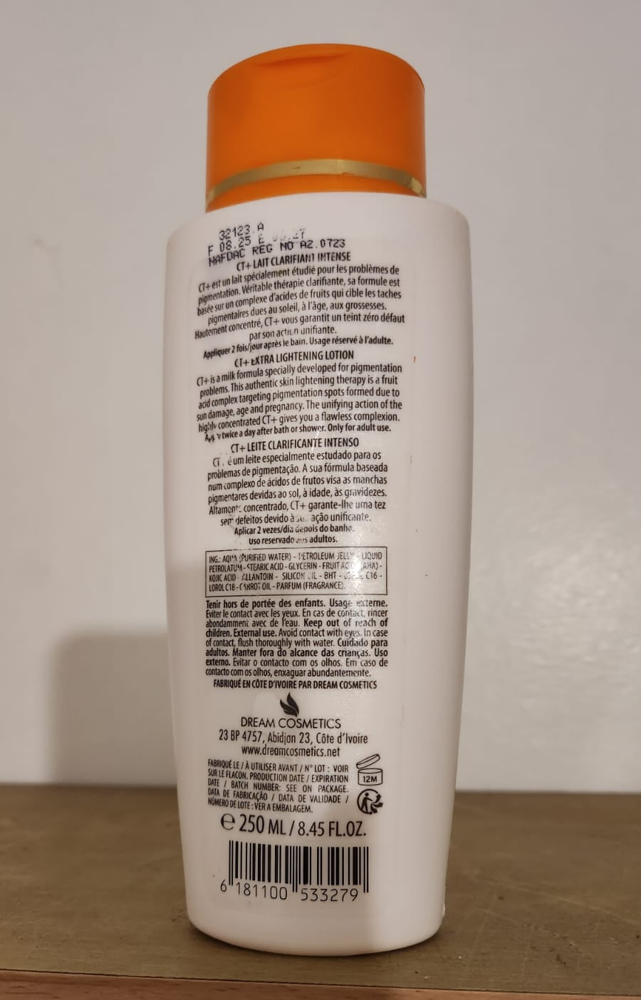 CT+ Plus Clear Therapy Flawless Lightening Body Lotion 250ML for Radiant Skin Care Moisturizers