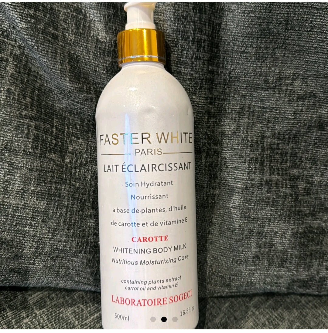 Faster White Paris Carrot Whitening Body Milk 500ml for Radiant Skin Care