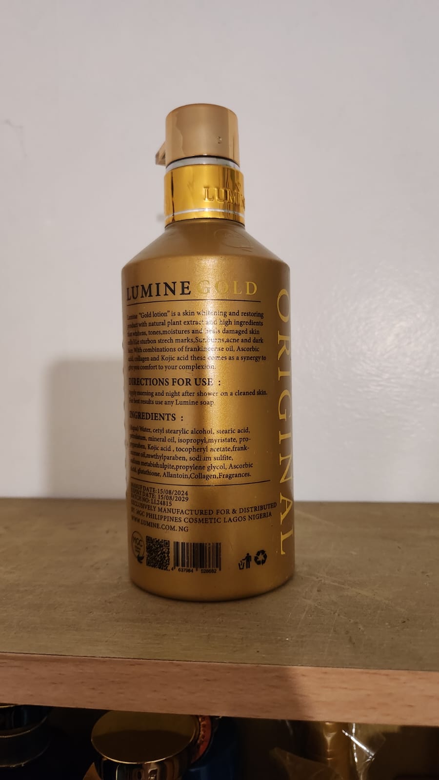 Lumine Gold 10 Days Extra Whitening Body Lotion Original 500ml X1 Anti Aging for All Skin Types