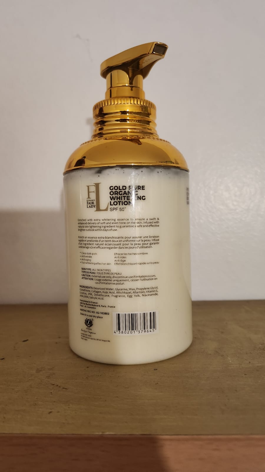 Fair Lady Gold Pure Organic Whitening Body Lotion With SPF50 for Radiant Skin Care