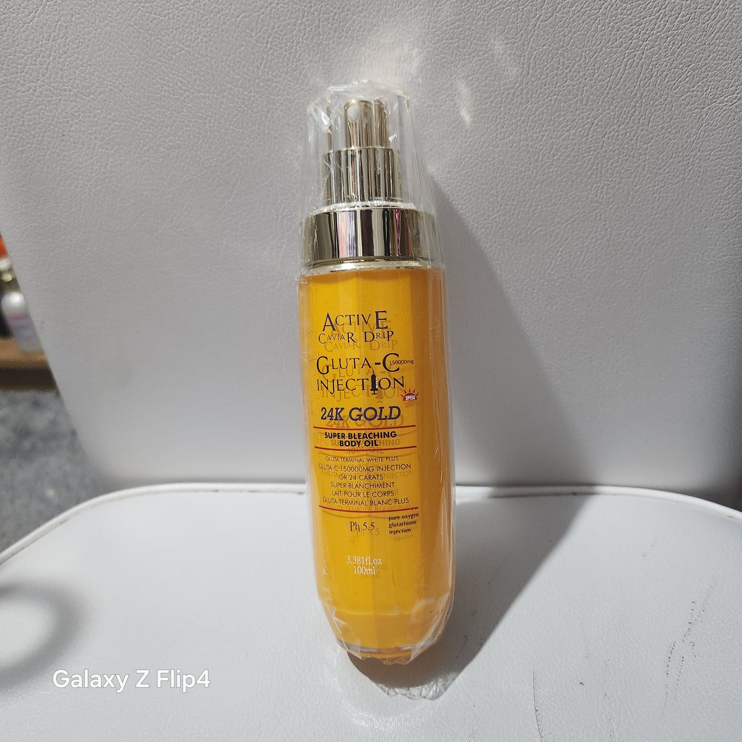 Active E Gluta-C Injection 24K Gold Pure Brightening Body Oil for Radiant Skin Care