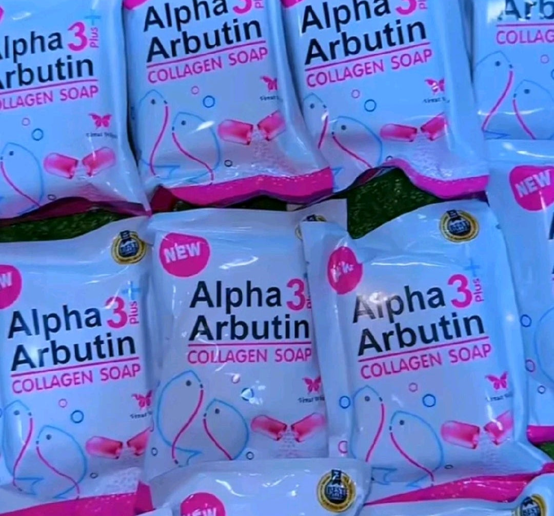 Alpha Arbutin 3 Plus Collagen Soap X 2pcs - New Formula for Radiant Skin Care Face and Body Soap Cleanser Cleansing