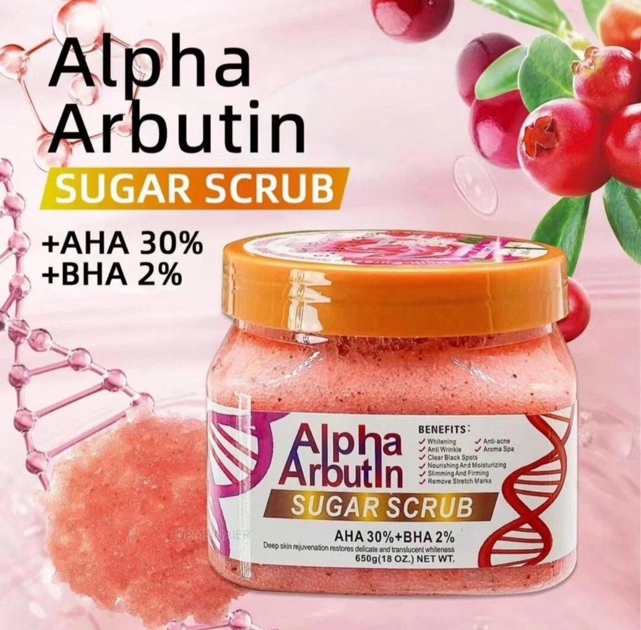 Dr Meinaier Alpha Arbutin Sugar Scrub 650g - Gentle Exfoliating Formula for Radiant Skin Care Body Care