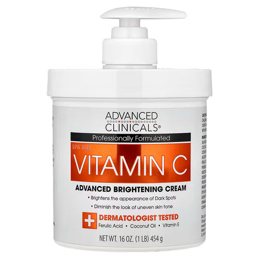 Advanced Clinicals, Vitamin C, Advanced Brightening Cream, 16 oz (454 g)