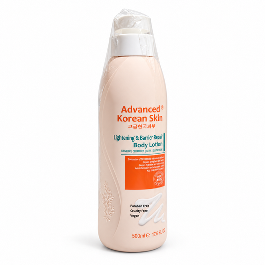 Advanced Korean Skin Lightening & Barrier Repair Body Lotion 500ml Vegan Cruelty Free Paraben Free