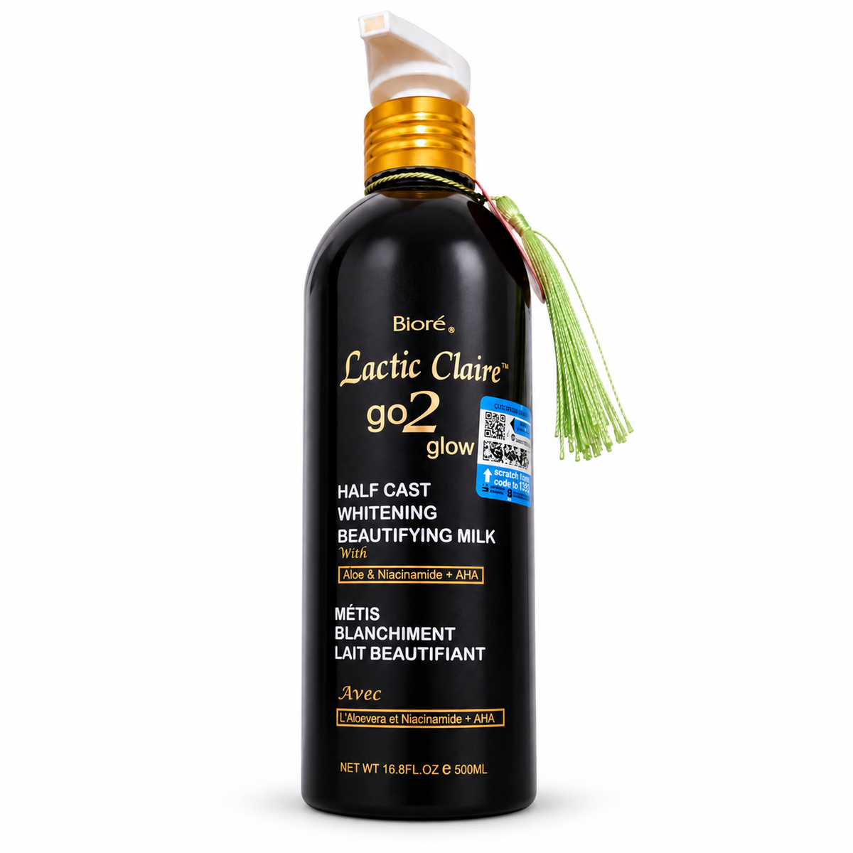 Lactic Claire Go 2 Glow Body Milk 500ml – Aloe, Niacinamide & AHA