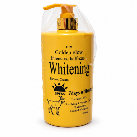 Golden Glow Shower Cream 1000ml – Goat Milk & Niacinamide