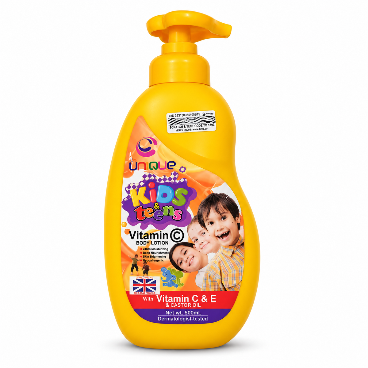 Unique Kids & Teens Vitamin C & E Body Lotion 500ml