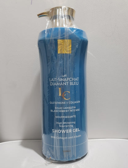 Lait Snapchat Diamant Bleu Lightening Moisturizing Body Wash Shower Gel 1000ml with Collagen & Arbutin for Intense Nourishing