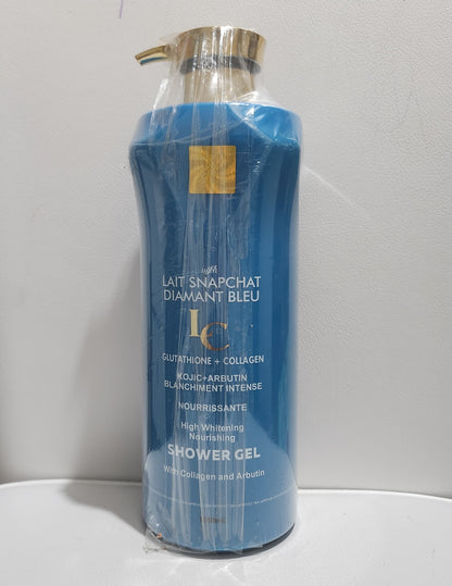 Lait Snapchat Diamant Bleu Lightening Moisturizing Body Wash Shower Gel 1000ml with Collagen & Arbutin for Intense Nourishing