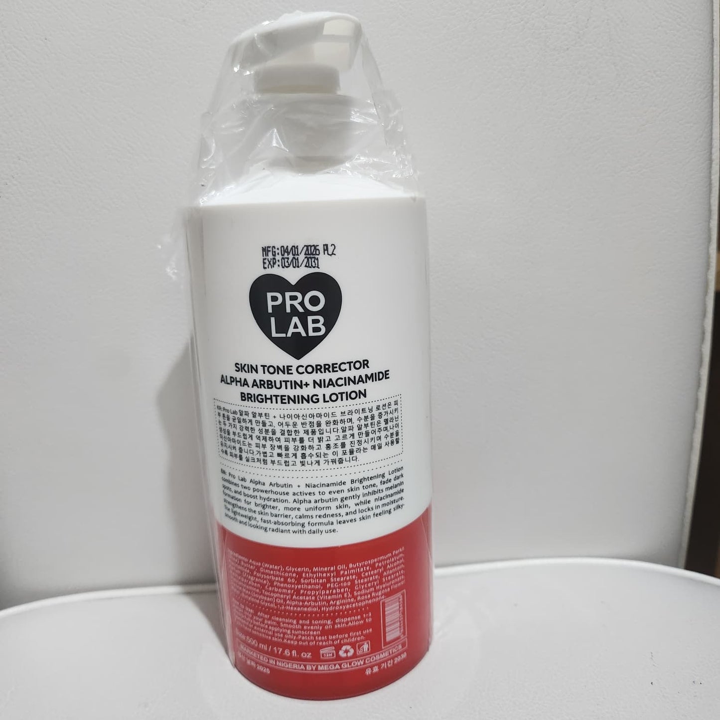 Pro Lab Skin Tone Corrector Alpha Arbutin + Niacinamide Brightening Lotion.