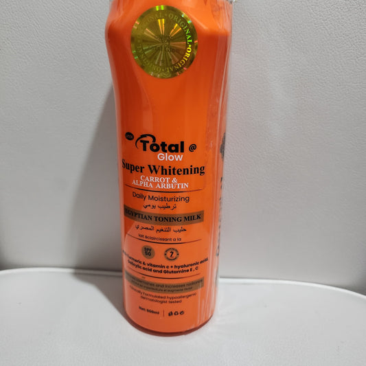 Total Glow Super Whitening Egyptian Toning Lotion, Carrot & Alpha Arbutin, Daily Moisturizing,500ml