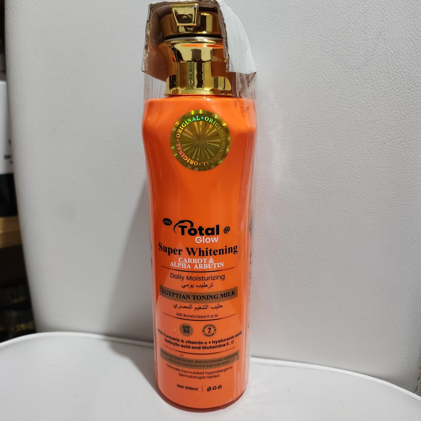 Total Glow Super Whitening Egyptian Toning Lotion, Carrot & Alpha Arbutin, Daily Moisturizing,500ml