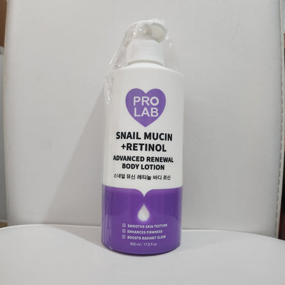 PRO LAB Snail Mucin + Retinol Advanced Renewal Body Lotion 500ML for Radiant Skin Care