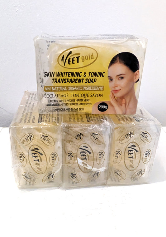 Veet Gold Skin Whitening & Toning Transparent Soap 200g