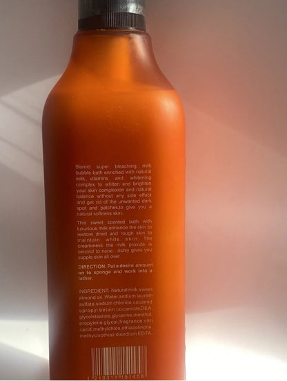 Bismid Super Bleaching Milk Bubble Bath Shower Gel 1000ml - Refreshing & Invigorating Body Care Product