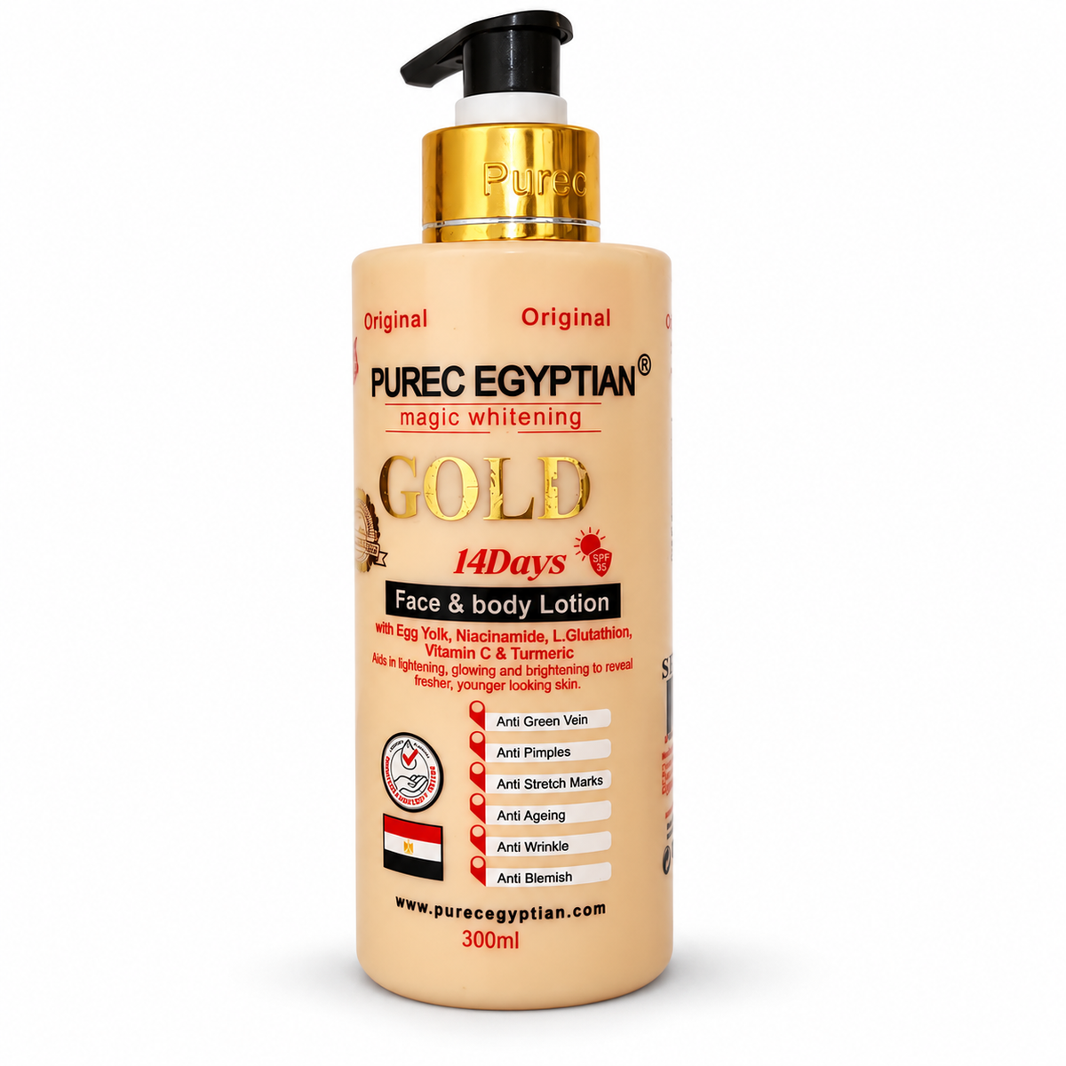 Purec Egyptian Gold Face & Body Lotion 300ml