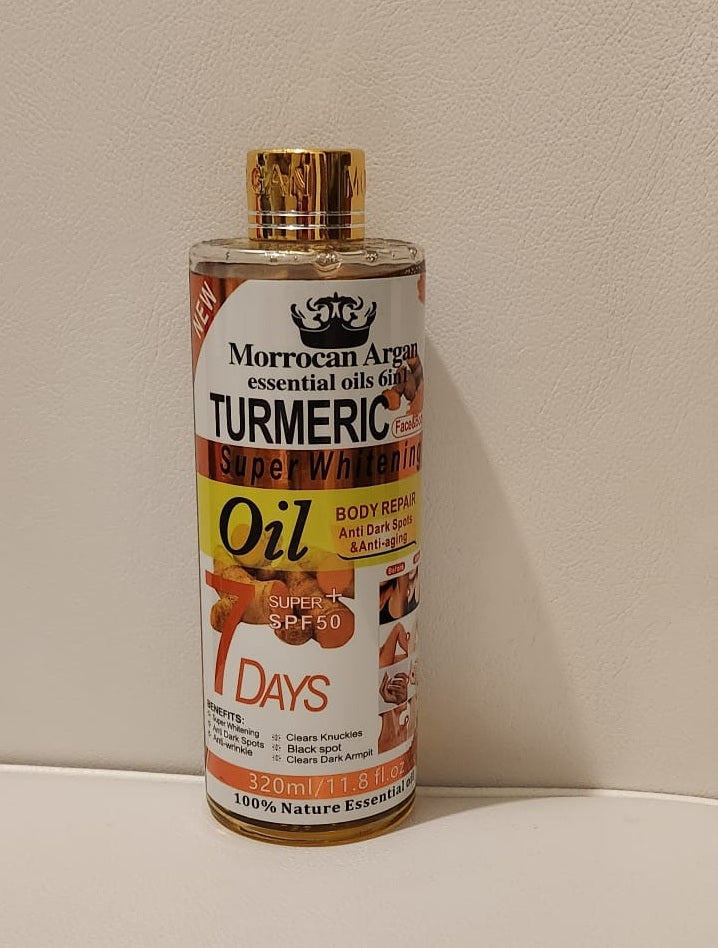 Moroccan Argan Essential Oils 6-in-1 In Different Variants ( Niacinamide, Vitamin C & Turmeric) Oil for Skin Care Body Care