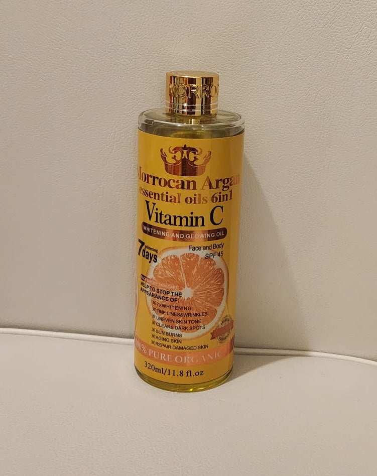 Moroccan Argan Essential Oils 6-in-1 In Different Variants ( Niacinamide, Vitamin C & Turmeric) Oil for Skin Care Body Care