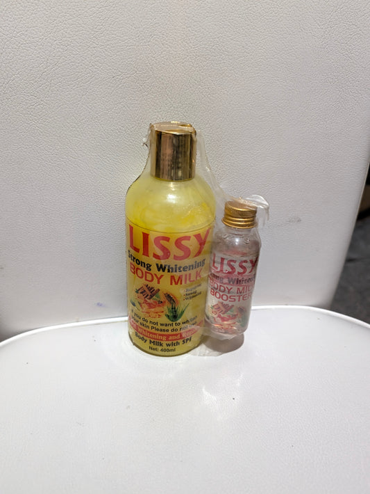 Lissy Strong Whitening Body Milk with SPF 400ml & Body Milk Booster 100ml for Radiant Skin Care
