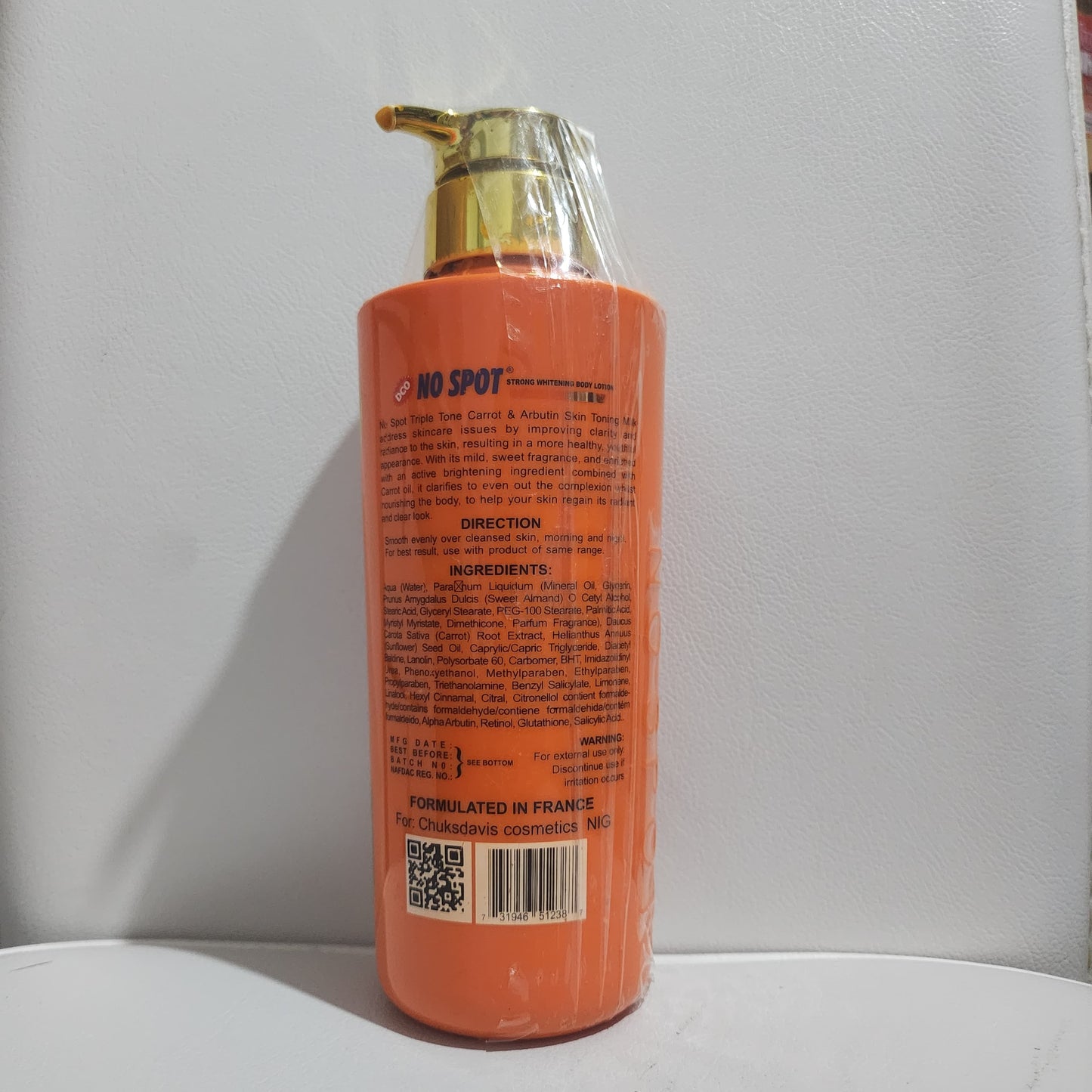 No Spot Triple Tone Carrot & Alpha Hydroxy Daily Moisturizing Skin Toning Milk with Retinol Glutathione & Salicylic Acid 17 fl oz for Smooth Skin Care - Moisturizer