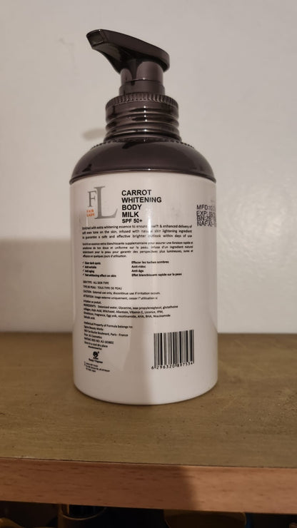 Fair Lady Carrot Whitening Body Milk With SPF50 for Radiant Skin Care