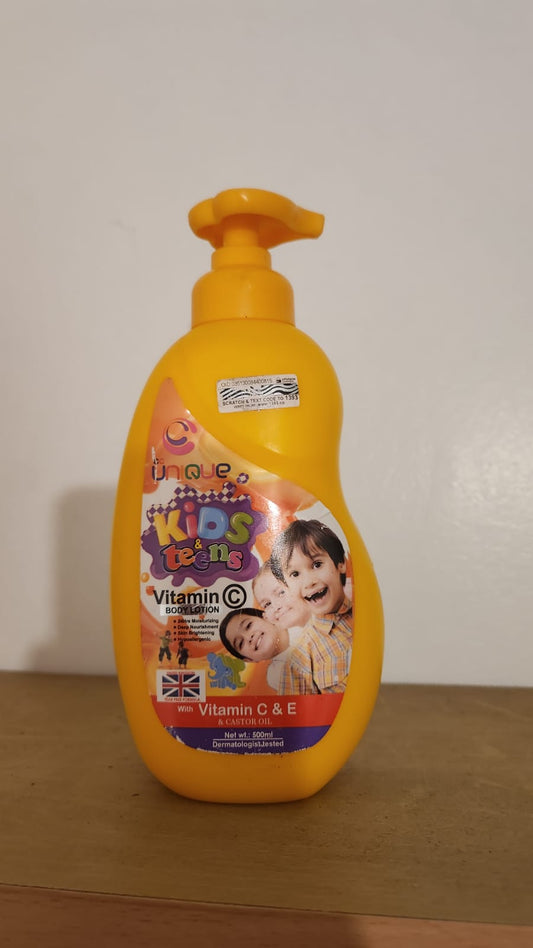 Unique Kids And Teens Vitamin C, E and Castor Oil Brightening Body Lotion 500ml