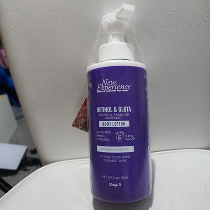 New Experience Retinol & Gluta Youthful Radiance Whitening Body Lotion 500ml Stage 3 Brightening & Moisturizing