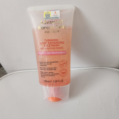 Advanced Korean Skin Turmeric Glow-Enhancing Face Wash 180ml Brighter Even Toned Brightening