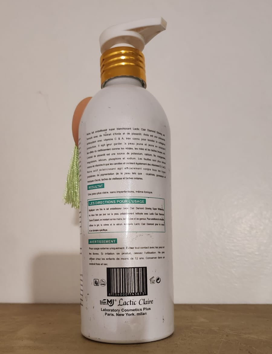 Lactic Claire Diamond Glowing charming Super Whitening Beautifying Milk Body Lotion 500ml