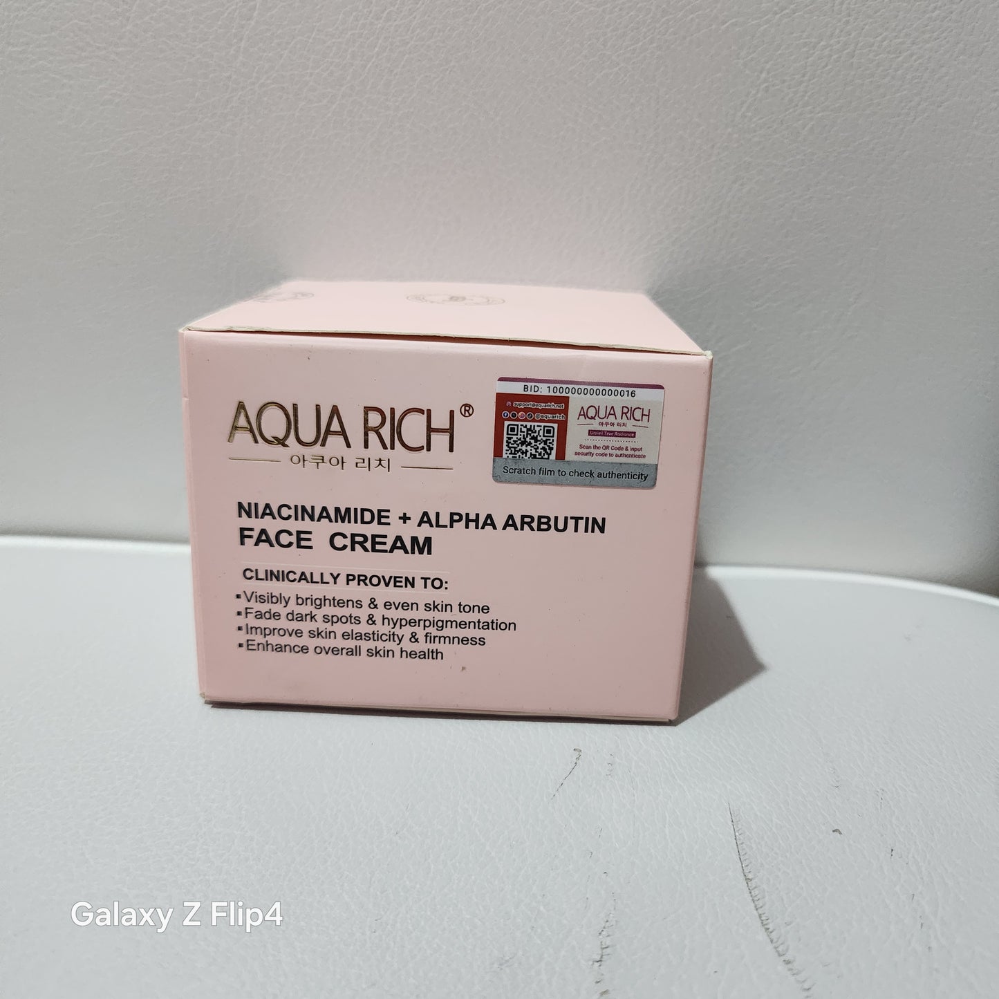 Aqua Rich Niacinamide + Alpha Arbutin Face Cream 100g Brightens Fades Dark Spots Anti-Aging Skincare Product