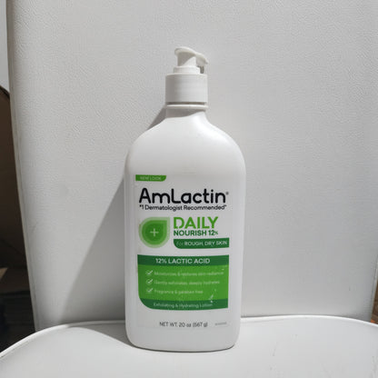 AmLactin Daily Nourish 12% Lactic Acid Moisturising & Hydrating Lotion for Rough Dry Skin 567g Moisture Rich Moisturizer