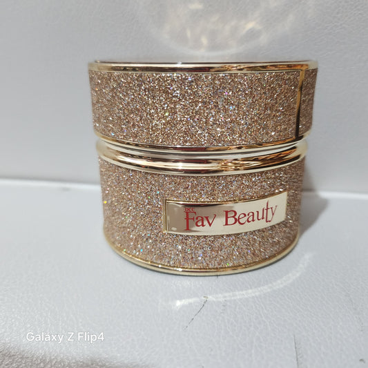 Fav Beauty Half Cast Glow Face Cream Glitter Gold Jar with Elegant Design and Sparkling Finish for Radiant Skin