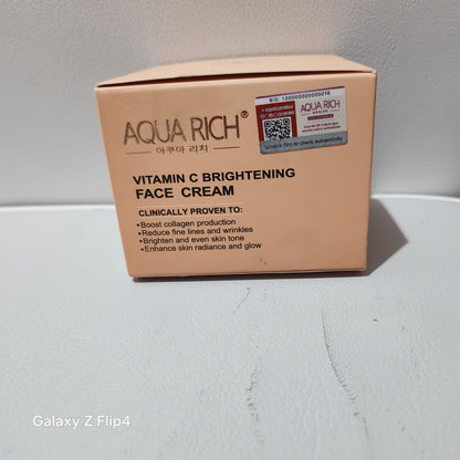 Aqua Rich Vitamin C Brightening Face Cream Clinically Proven to Boost Collagen Reduce Fine Lines and Wrinkles Brighten Skin Tone