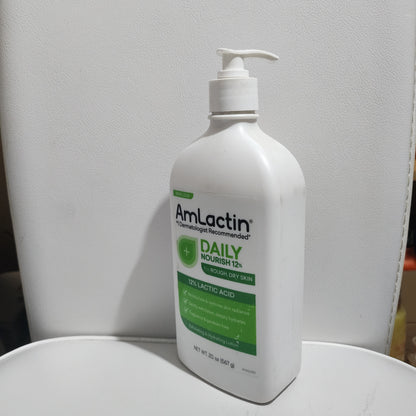 AmLactin Daily Nourish 12% Lactic Acid Moisturising & Hydrating Lotion for Rough Dry Skin 567g Moisture Rich Moisturizer