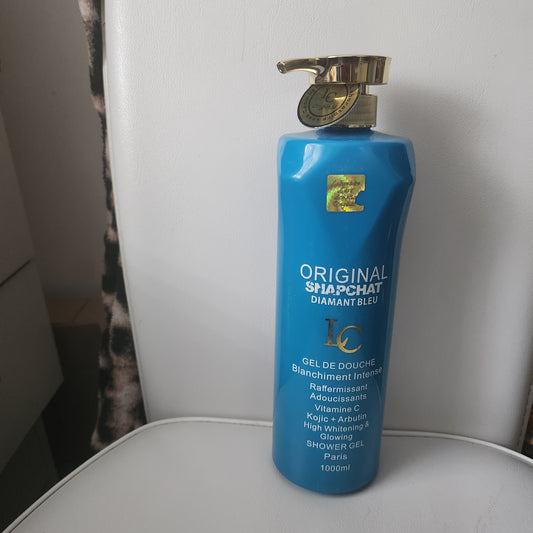 Lait Snapchat Diamant Bleu Lightening Moisturizing Body Wash Shower Gel 1000ml with Collagen & Arbutin for Intense Nourishing