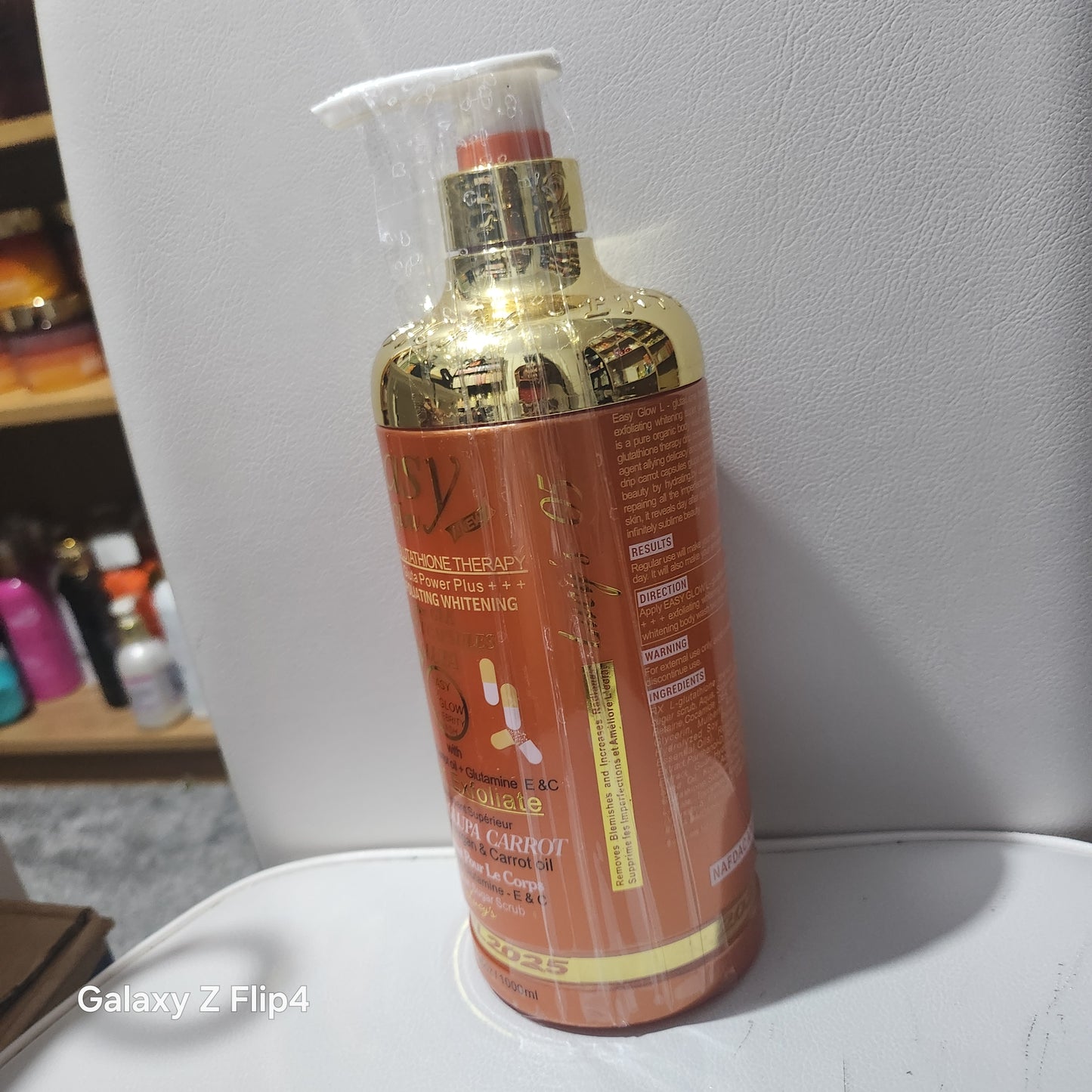 Easy Glow Egyptian Argan & Carrot Exfoliating Whitening Body Shower Gel Bath 1000ml