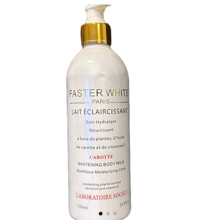 Faster White Paris Carrot Whitening Body Milk 500ml for Radiant Skin Care