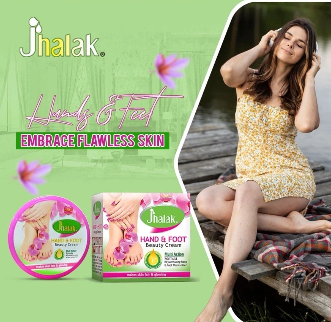 Jhalak Hand & Foot Whitening Cream 30ml for Dark Thighs Underarms Herbal Extracts Multi Action Formula