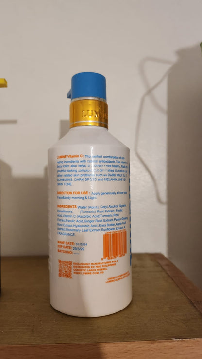 Lumine Brightening and Exfoliating Vitamin C Face and Body Lotion Original 500ml X1 Anti Aging for All Skin Types