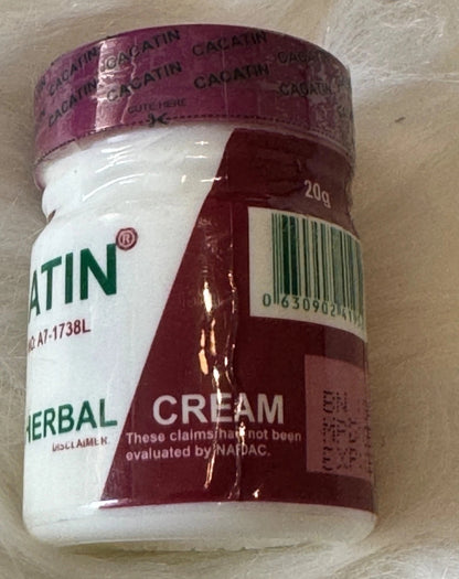 Cacatin Herbal Antiseptic Cream 20g - 2 Pcs Pack for Skin Care Skin Repair Acne