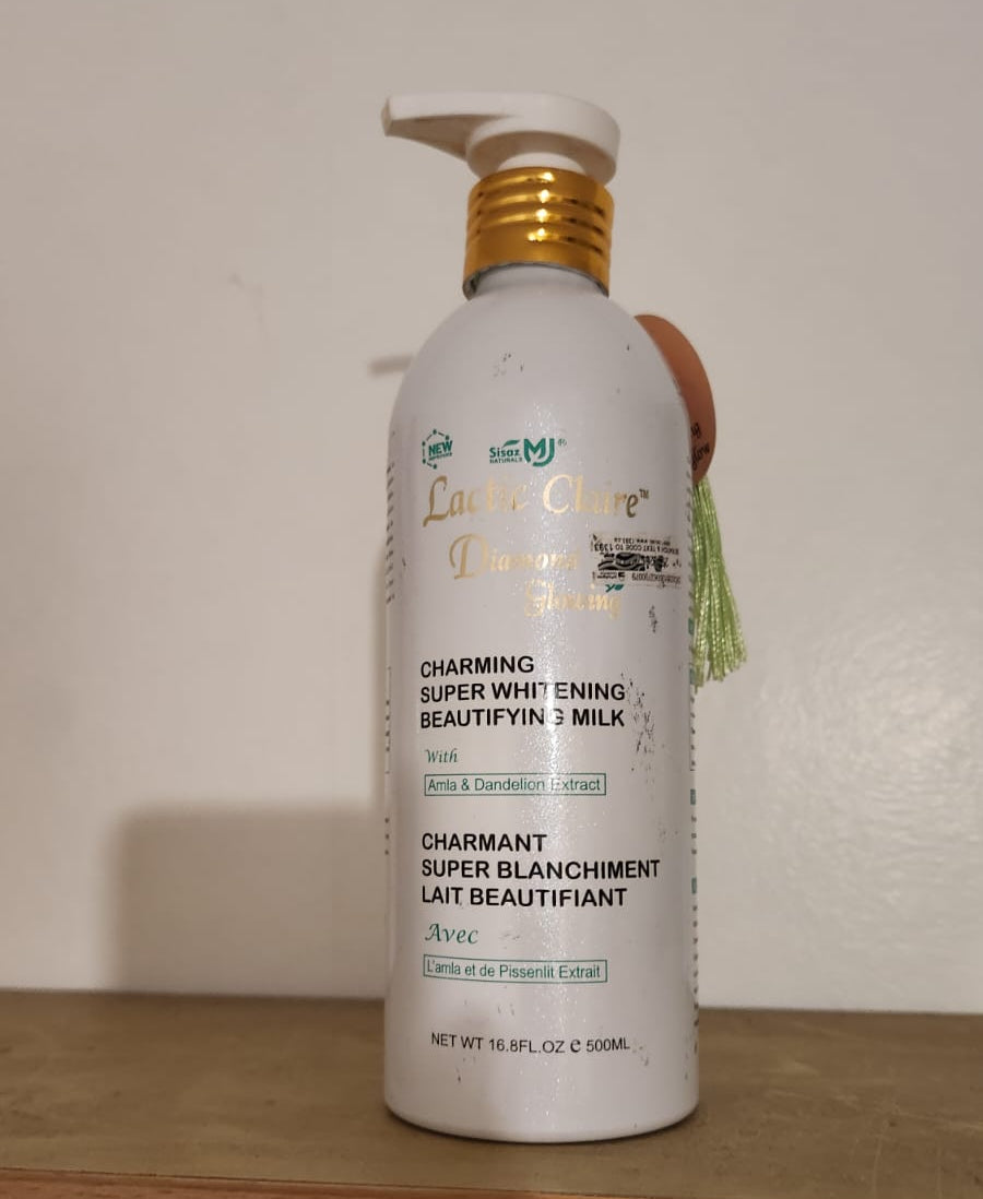 Lactic Claire Diamond Glowing charming Super Whitening Beautifying Milk Body Lotion 500ml