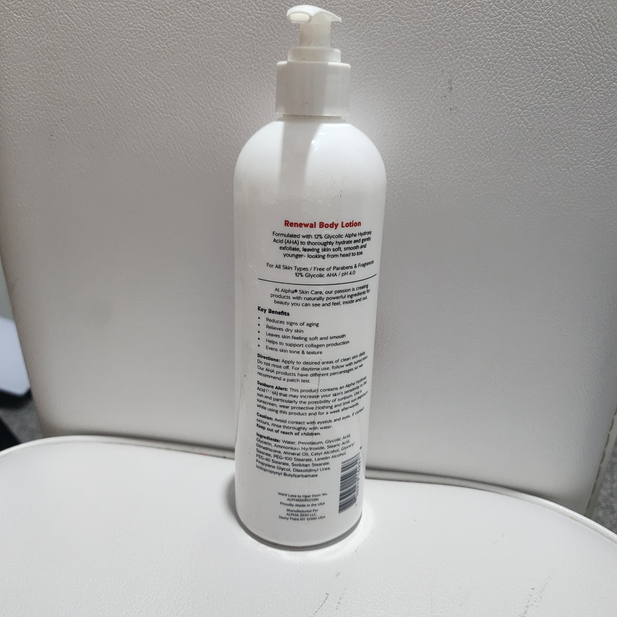 Alpha Skin Care Renewal Body Lotion 340g/12fl oz Pump for Healthy Radiant Skin with 12% Glycolic Acid