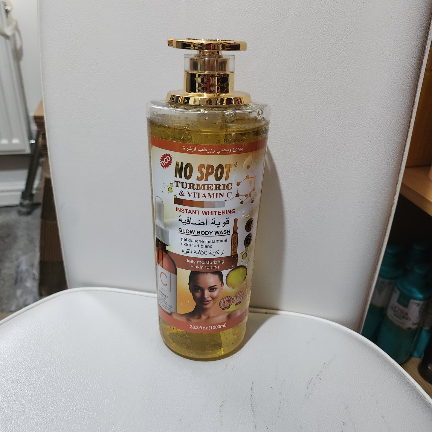 No Spot Turmeric & Vitamin C Instant Whitening Glow Body Wash 1000ml for Daily Moisturizing Skin Care