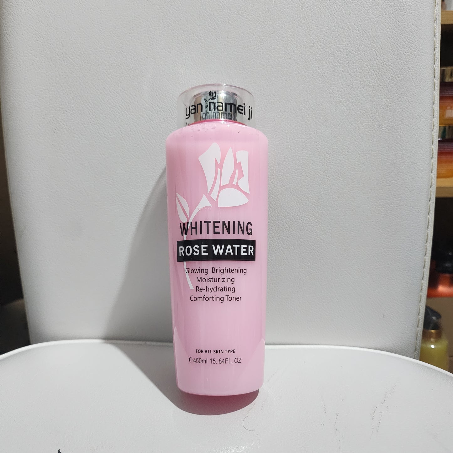 Yan namei ji Rose Whitening Rose Water - Blowing Brightening Moisturizing Re-hydrating Comforting Toner for All Skin Types 15.84FL.OZ
