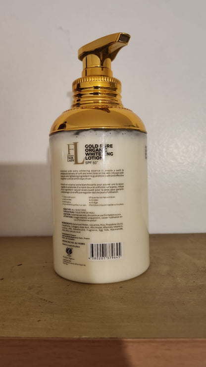 Fair Lady Gold Pure Organic Whitening Body Lotion With SPF50 for Radiant Skin Care
