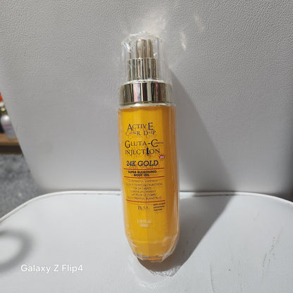 Active E Gluta-C Injection 24K Gold Pure Brightening Body Oil for Radiant Skin Care