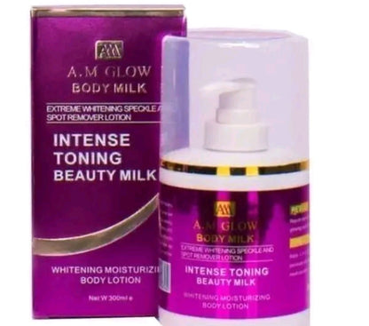 AM Glow Body Milk Extreme Whitening Speckle and Spot Remover Lotion Intense Toning Beauty Milk Moisturizers Radiant Daily