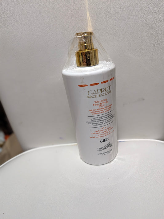Carrot Magic Exclusive Whitening Face & Body Milk 60% SPF for Radiant Skin Care 500ml