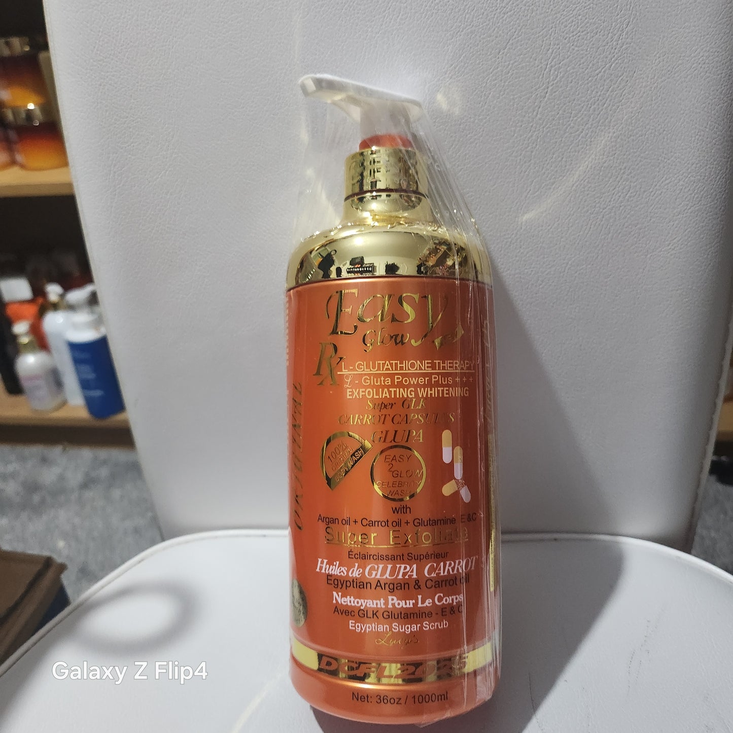 Easy Glow Egyptian Argan & Carrot Exfoliating Whitening Body Shower Gel Bath 1000ml